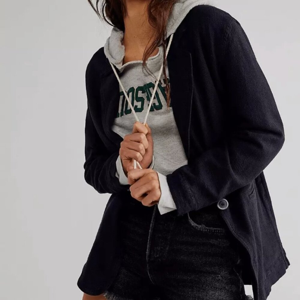 Free People Beckett Boyfriend Blazer - Black (M)
